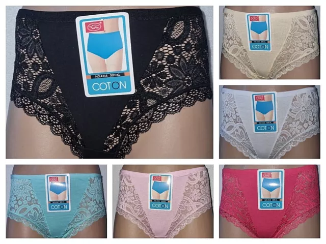 5-10 STÜCK Damen SLIP Unterhosen Unterwäsche Hüftslips 95% Baumwolle Größe 40-50