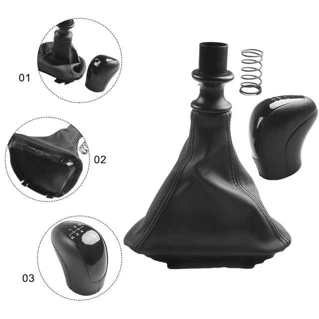 Pommeau Levier De Vitesse Pour Mercedes Vito W639 (2003-2010) - Noir, Cuir Synthétique - 12