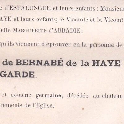 Isabelle Bernabe De La Haye Pelletier De La Garde 1877