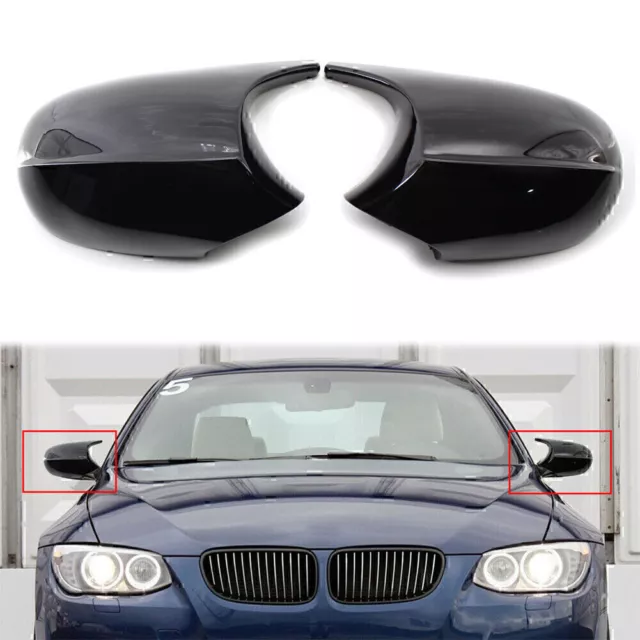 Glänzende schwarze Auto-Seitenrückspiegelabdeckung für BMW E90 3er 2009-2011
