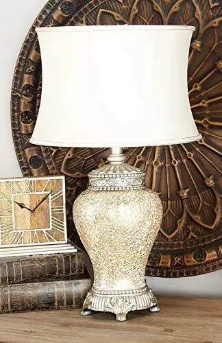 Deco 79 Glass Table Lamp, 18" x 11" x 30", Gold