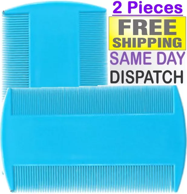 2X Double Sided Nit Combs Head Lice Detection pet dog cat flea peine para piojos