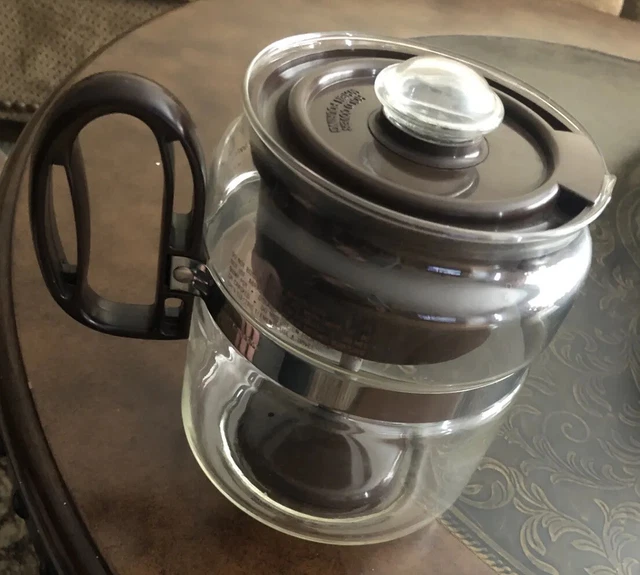 VINTAGE GEMCO BRAND Unused Glass Perk Stove Top Percolator Coffee Pot