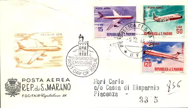Storia Postale - FDC FAIP Capitolium - Repubblica San Marino - 1963 -Posta aerea