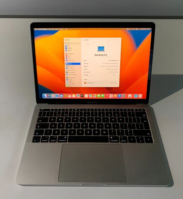 MacBook Pro (13" 2017) Intel Core i5, 8 GB 256 GB unità di memoria a stato solido macOS Ventura