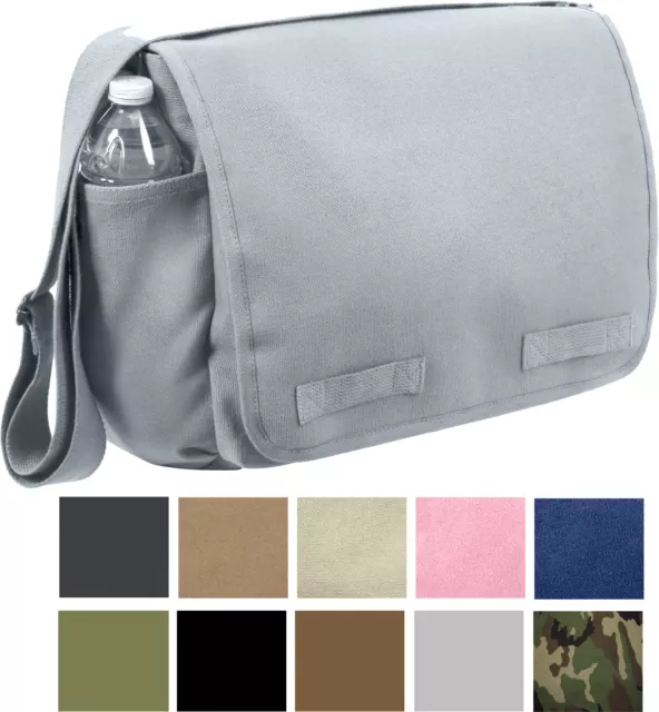 ROTHCO Vintage Canvas Messenger Bag Heavy-Duty Cotton Canvas Crossbody Shoulder