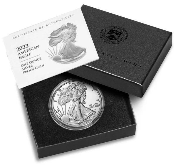 2023 w proof silver eagle with black box and coa                direct from mint