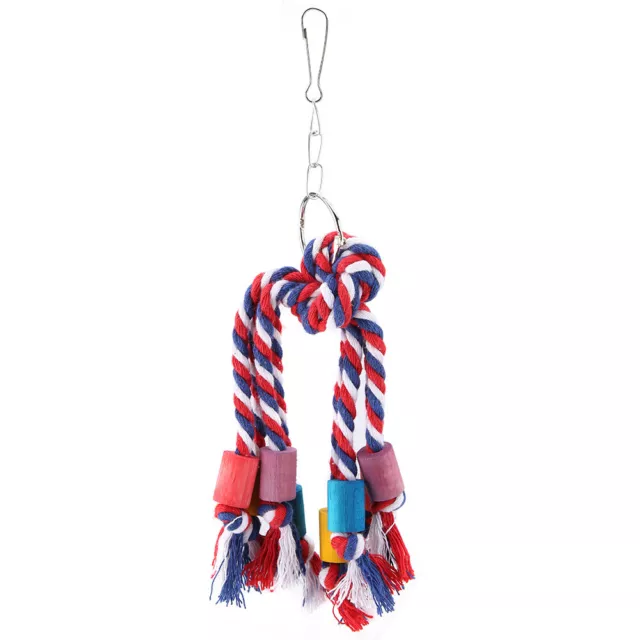 Coloré Pet Bird Chew Jouet Suspendu Corde D'escalade En Coton Qcs