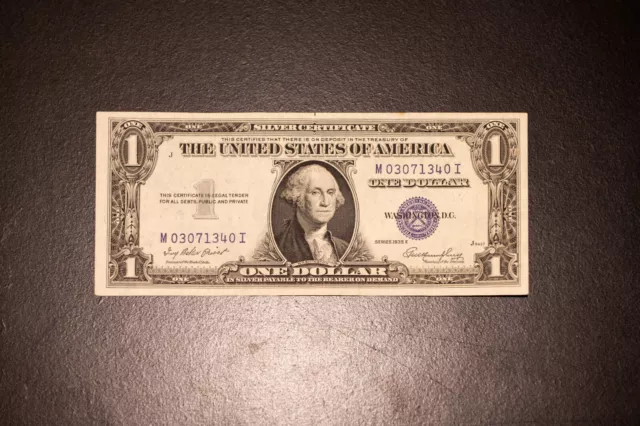 1935-E $1 US Dollar Silver Certificate