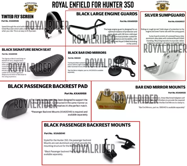 Royal Enfield 'PAQUETE COMBO DE 8 PIEZAS' para Hunter 350