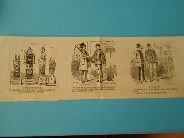 Cartoon 1884 - Vignettes Shooting de Vincennes Target according to the tastes of the shooters