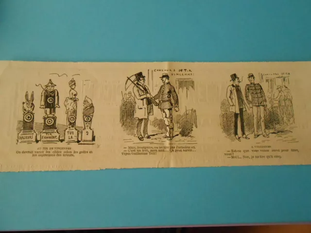 Cartoon 1884 - Vignettes Shooting de Vincennes Target according to the tastes of the shooters