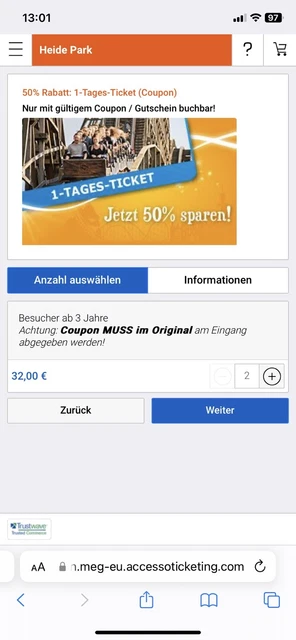 Heidepark Soltau Gutscheine 2 für 1 2