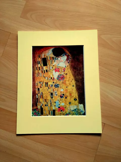 Kunstdruck m. Passepartout: "Der Kuss" von Gustav Klimt