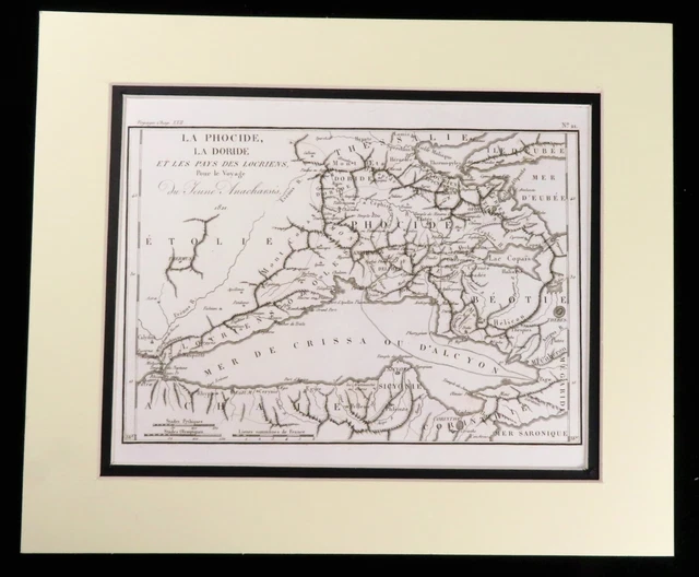 Phocis Ancient Greece  Ozolian Locris Doris Delphi Elatea Antique Engraved Map