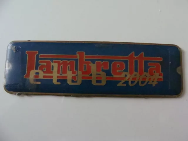 Placca Lambretta club 2004 Innocenti Milano 200 TV 150 LD old scooter