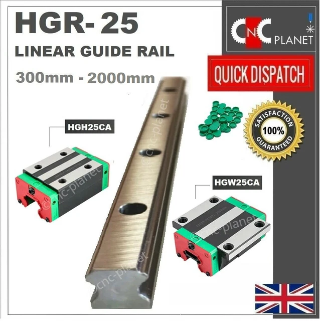 HGR SERIES 25MM LINEAR BEARING GUIDE SLIDE RAIL CARRIAGE BLOCK HGW25CA ...
