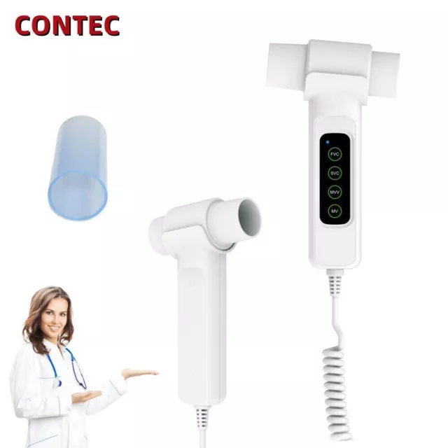 Digital Handheld Spirometer FVC MVV VC Lung Breathing Mouthpiece Software SPM-D