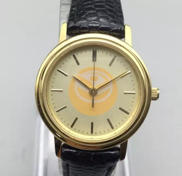 Vintage Bulova Watch Women Gold Tone 1996 Leather Band 26mm New Battery