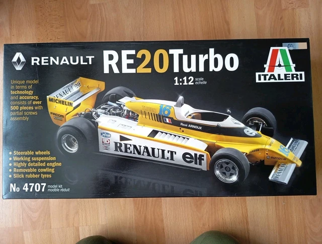 RENAULT RE 20 Turbo F1 René Arnoux 1:12 Model Kit Bausatz Italeri 4707 ...