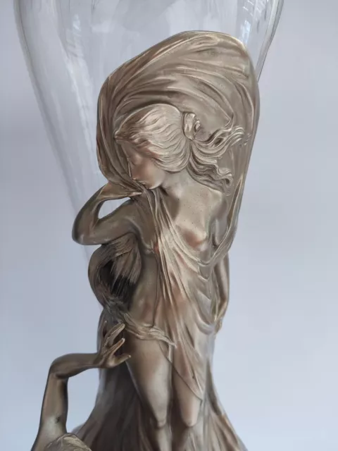 Wonderful Wmf  Art Nouveau Silverplate Vase  " Lovers"