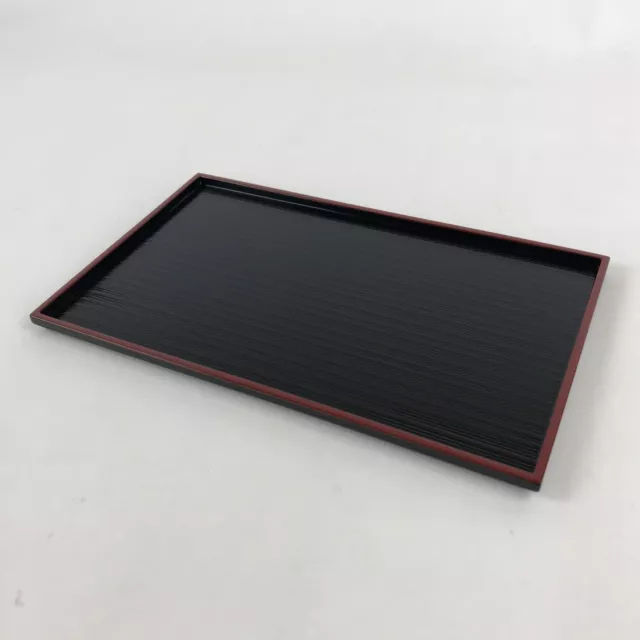 Japanese Lacquered Wooden Serving Tray Vtg Obon Small Red Black Tea Snacks L2