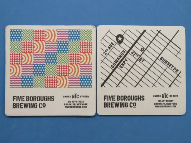 Beer Collectible Coaster ~ FIVE BOROUGHS Brewing Co ~ Brooklyn, NEW YORK Brewery