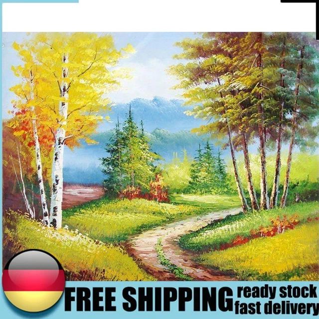 Kit de imágenes de arte de pared Forest Trail pintura al óleo por números hágalo usted mismo pintado a mano sobre lienzo