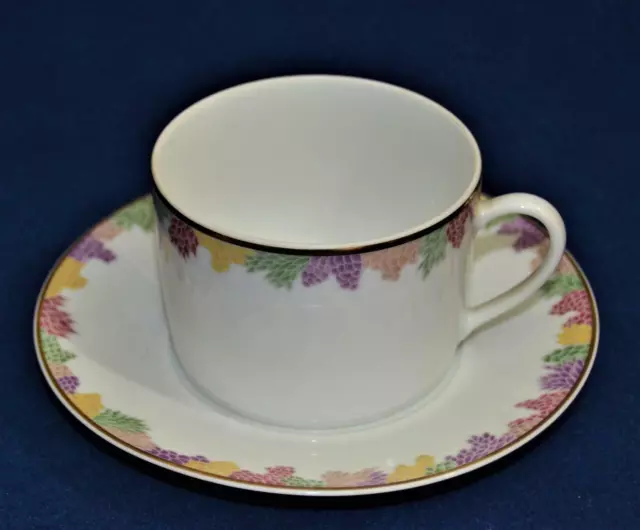 Neu Bernardaud Limoges France Multicolor Blatt Band Bel Ami Set Flach Tasse &