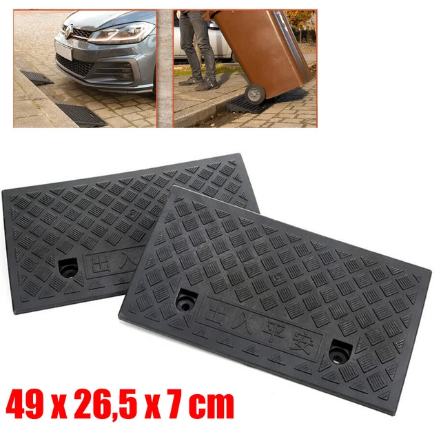 2X Auffahrrampe perfekt für Bürgersteig Nutzbar als Rollstuhlrampe Auto Rampe