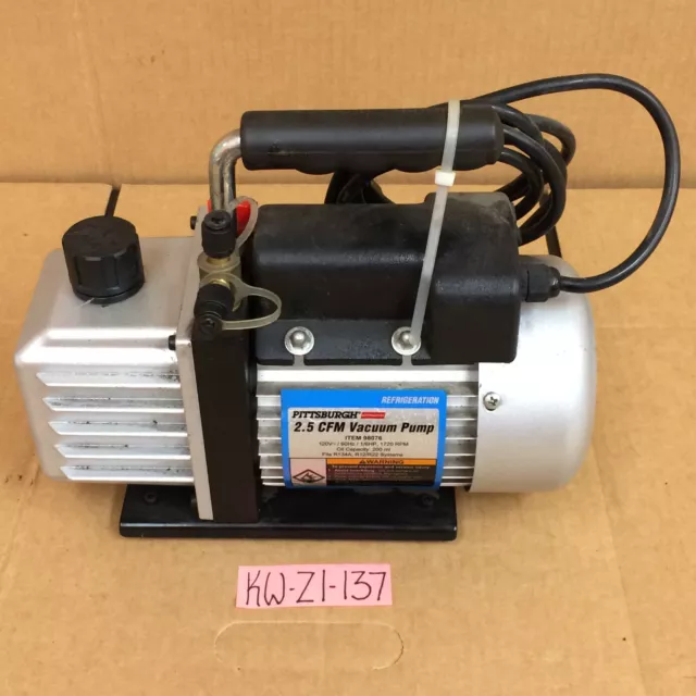 Pittsburgh Automotive 2.5 CFM Vacuum Pump, Item 98076