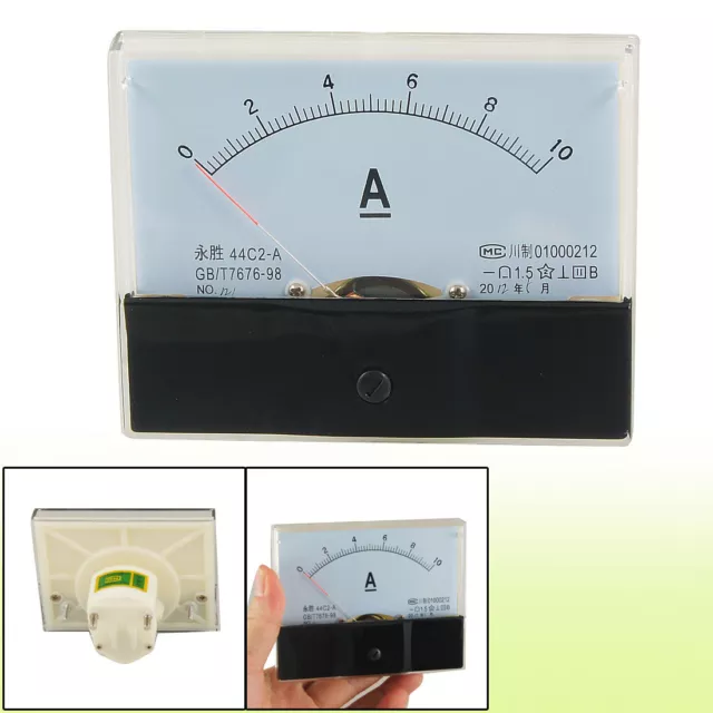 Einbau Amperemeter Einbauinstrument 0 - 10A DC Messinstrument Analog Meter 44C2