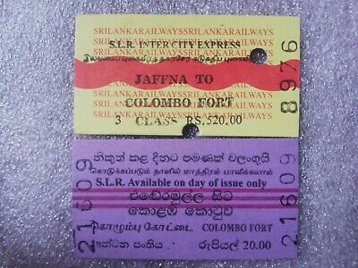 Used Sri Lanka Different 1000 Railway Train Tickets For Collectors Old Edmonson 2