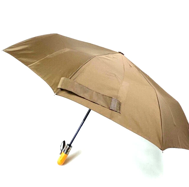 Samsonite Auto Open Auto Close  Umbrella Knob Wooden Handle Brown