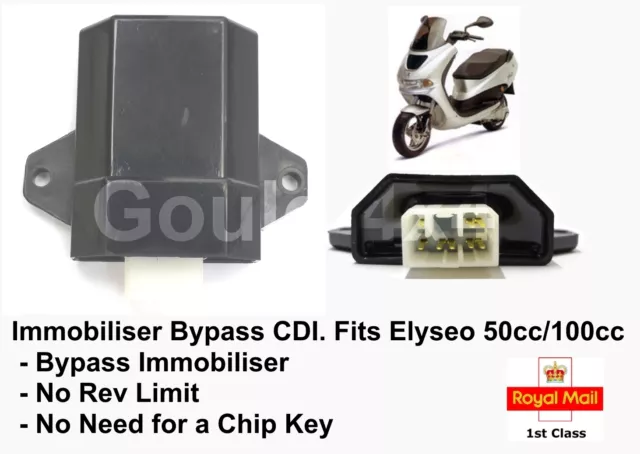 Immobiliser Bypass CDI Fits Peugeot Elyseo 50cc 100cc Chip Key  ACI100 ACI100.01