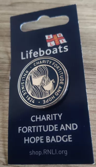 RNLI Lifeboat Charity Fortitude and Hope Badge Pin 1824 Round New