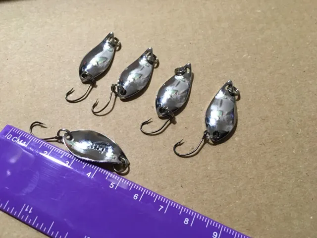 5 x fishing Spoon style metal spinners single hook Trout Perch Chub Lure. ✅🇬🇧