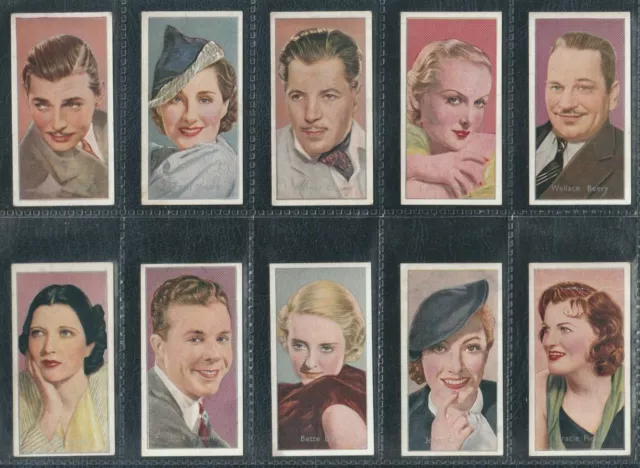 Cigarette cards Film Stars Carreras Ltd 1936