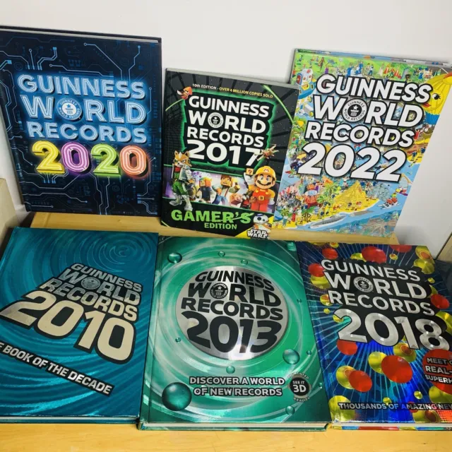 The Guinness Book of Records Bundle x 6 2010 2013 2018 2020 2022 + 2017 Gamers