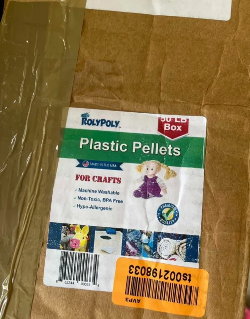 Poly Plastic Pellets (50 LBS) for Weighted Blankets, Crafts, Dolls, Toys, Lap Pa