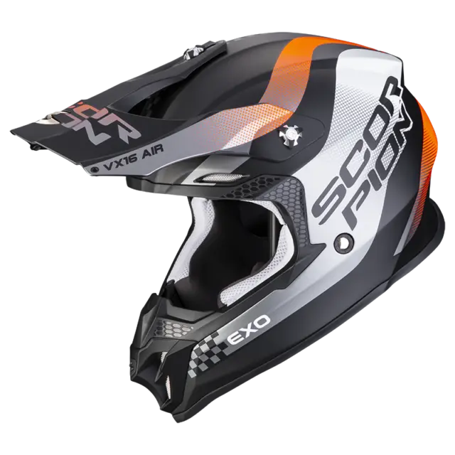 Scorpion VX-16 Evo Air Soul Matt Black-Orange Offroad Helmet