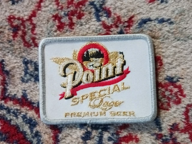 POINT SPECIAL LAGER PREMIUM BEER PATCH White Gold Red STEVENS POINT WISCONSIN