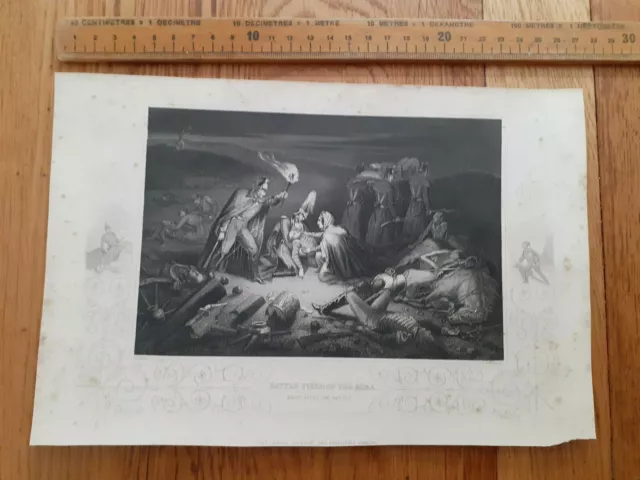 C1850s print engraving Battle Field of the Alma Pound after Hind 2