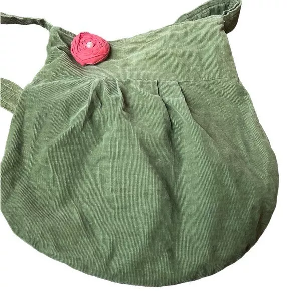 Unbranded Retro sage green Corduroy oversized hobo shoulder bag