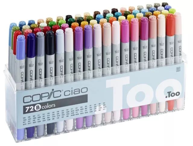 Copic Ciao - 72B Manga Marker Set Twin Tipped Refillable With Copic Various Inks
