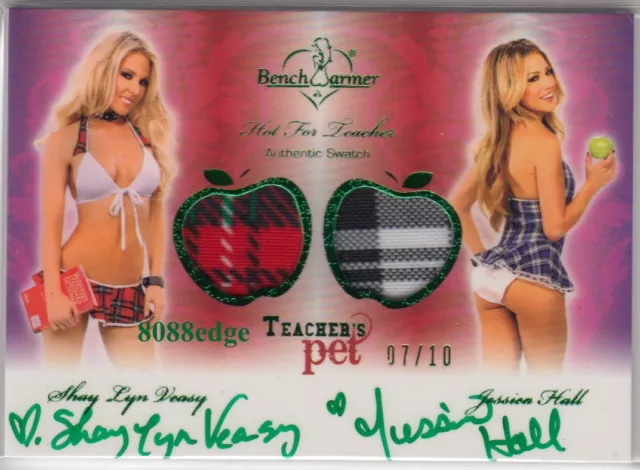 2011 Benchwarmer Dual Swatch Auto: Shay Lyn Veasy+Jessica Hall #7/10 Autograph