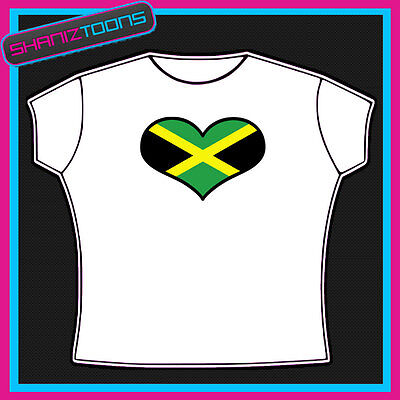 Jamaica Jamaican Emblem Flag Heart Shaped I Love Tshirt