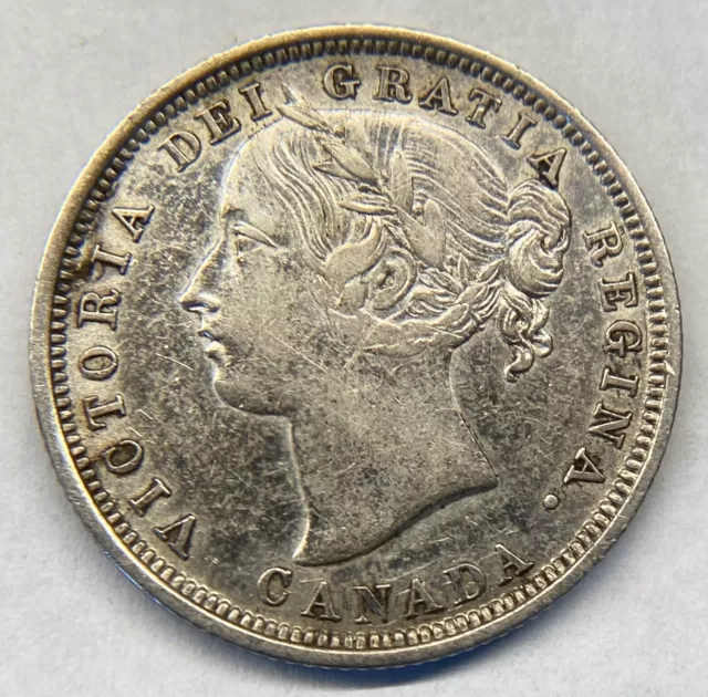 Canada 1858 20 Cents Silver Coin - Very Fine +