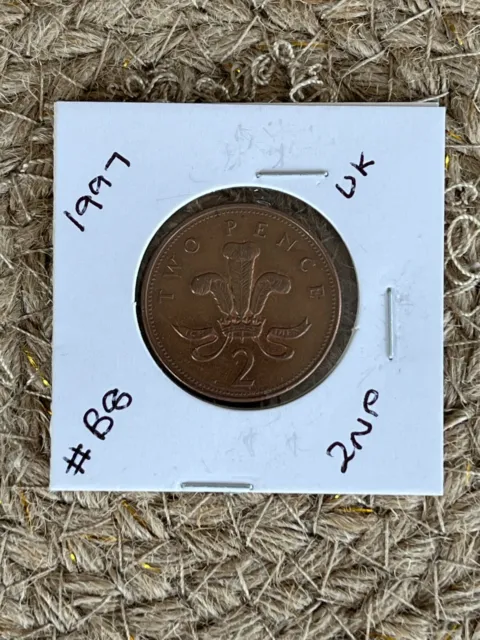 👑1997 United Kingdom Two Pence Coin No Reserve Auction #B8👑