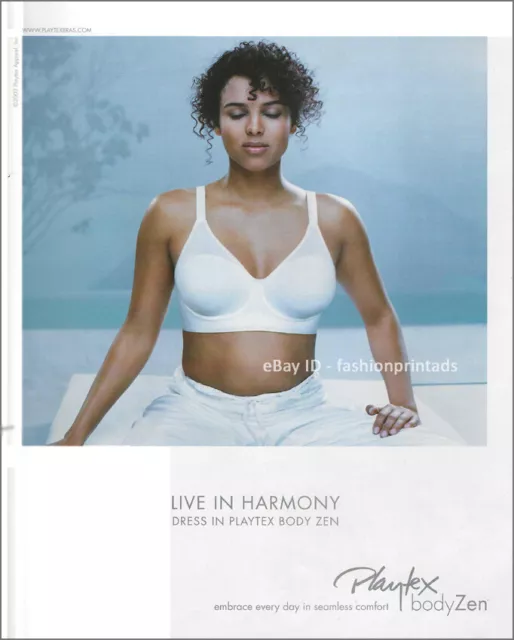 PLAYTEX Intimates 1-Page Magazine PRINT AD 2005 curvy woman in white lace  bra